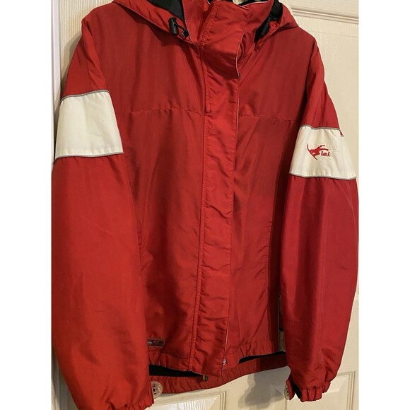 Vtg Y2K Lei Jacket Womens L Red White Ski Snowboard Winter Coat Hoodie L.E.I - Picture 6 of 16